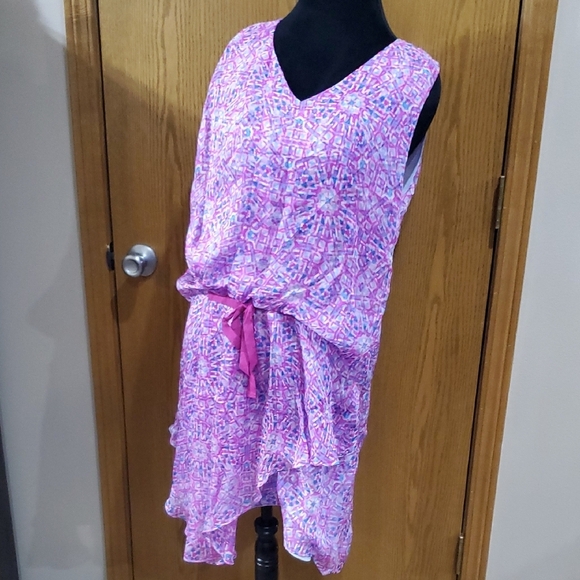 Sundance Asymmetrical Sundress in Pink and Purple - Picture 1 of 9